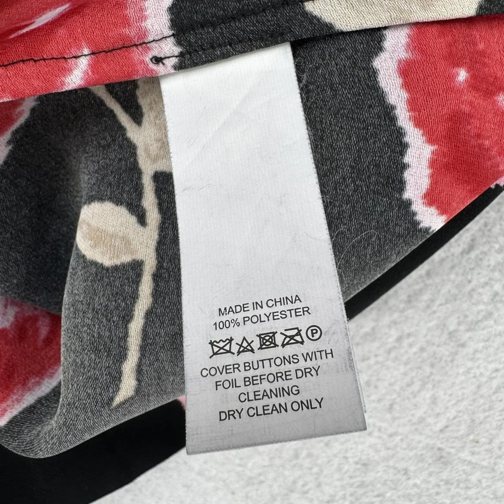 Kate Spade Jacket Womens XS Black Red Floral Rose Gold Button‎ Blazer Dressy